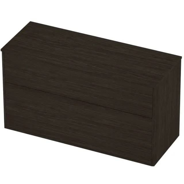 Proline Deck Badmeubelset Voor Grepen Asymmetrisch Kader 2 Laden 120x46x67 cm Mokka Oak Eiken