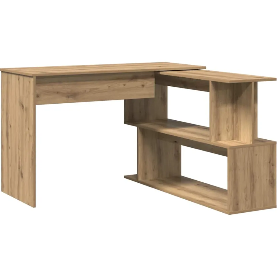 vidaXL Hoekbureau 200,5x50x76 cm bewerkt hout artisanaal eikenkleur, foto 3