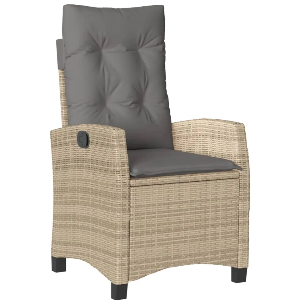 vidaXL 5-delige Tuinset met kussens poly rattan gemengd beige, foto 4