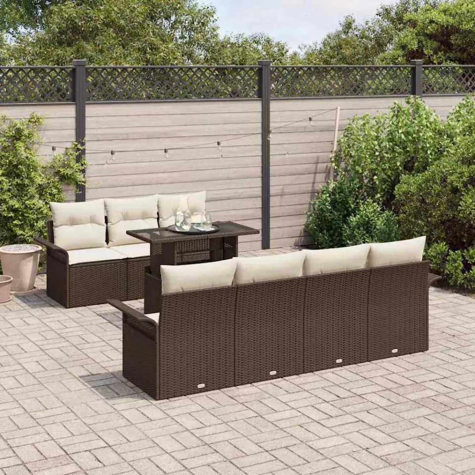 vidaXL Tuin Sofa Set 8 st Bruin [Synthetisch]: Poly Rattan, foto 3