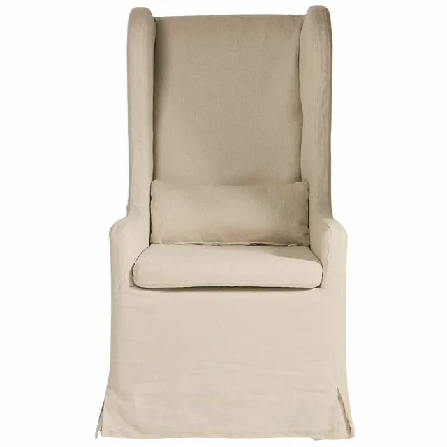 Loberon Fauteuil met wieltjes Belmarina beige