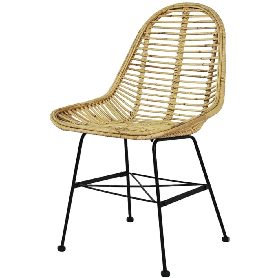 vidaXL Eetkamerstoelen rattan natuurlijk 6 st beige, foto 2