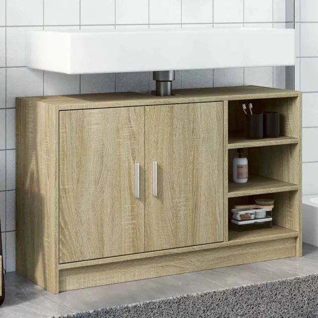vidaXL Wastafelkast 90x29x55 cm bewerkt hout sonoma eikenkleurig, foto 2
