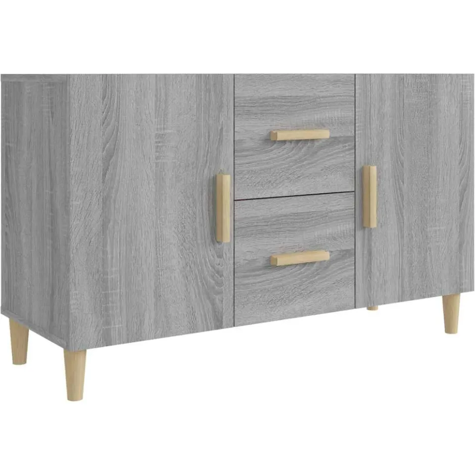 vidaXL Dressoir 100x36x60 cm bewerkt hout grijs sonoma eikenkleurig