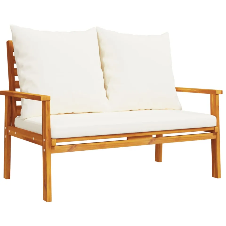 vidaXL 3-delige Loungeset met kussens massief acaciahout bruin, foto 4