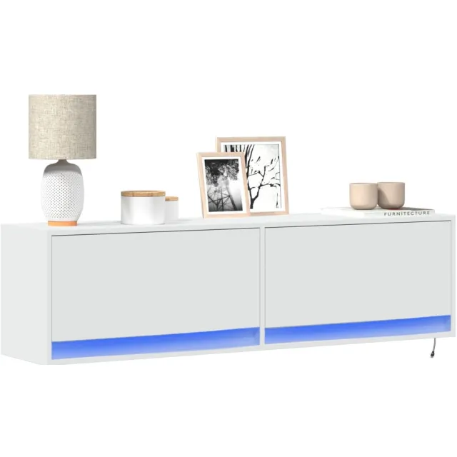 vidaXL Tv-wandmeubel met LED-verlichting 140x31x38 cm wit