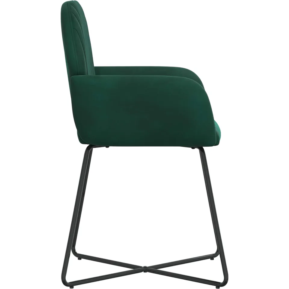 vidaXL Eettafelstoelen 2 st fluweel Donkergroen 55 x 50 x 84 cm groen, foto 4
