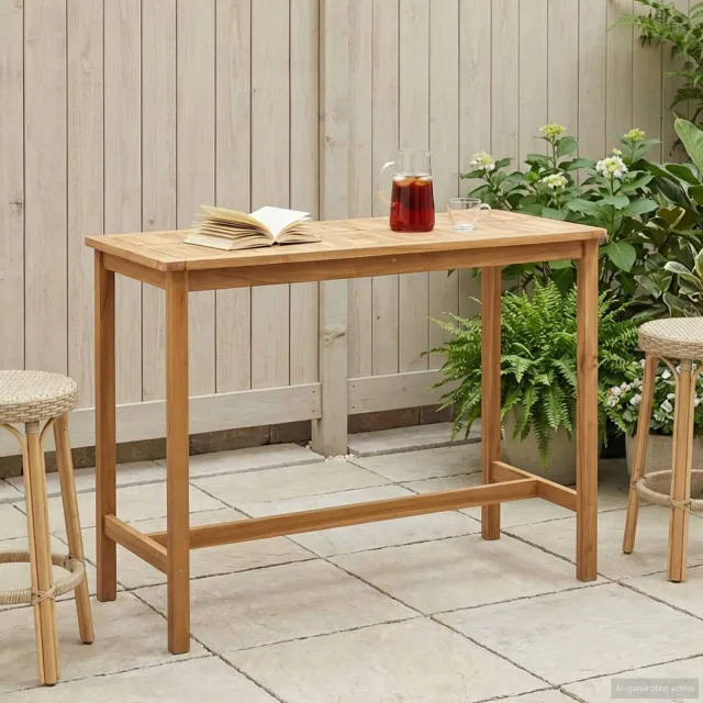 vidaXL Bartafel Naturel 150 x 75 x 105 cm Massief Teakhout Bruin