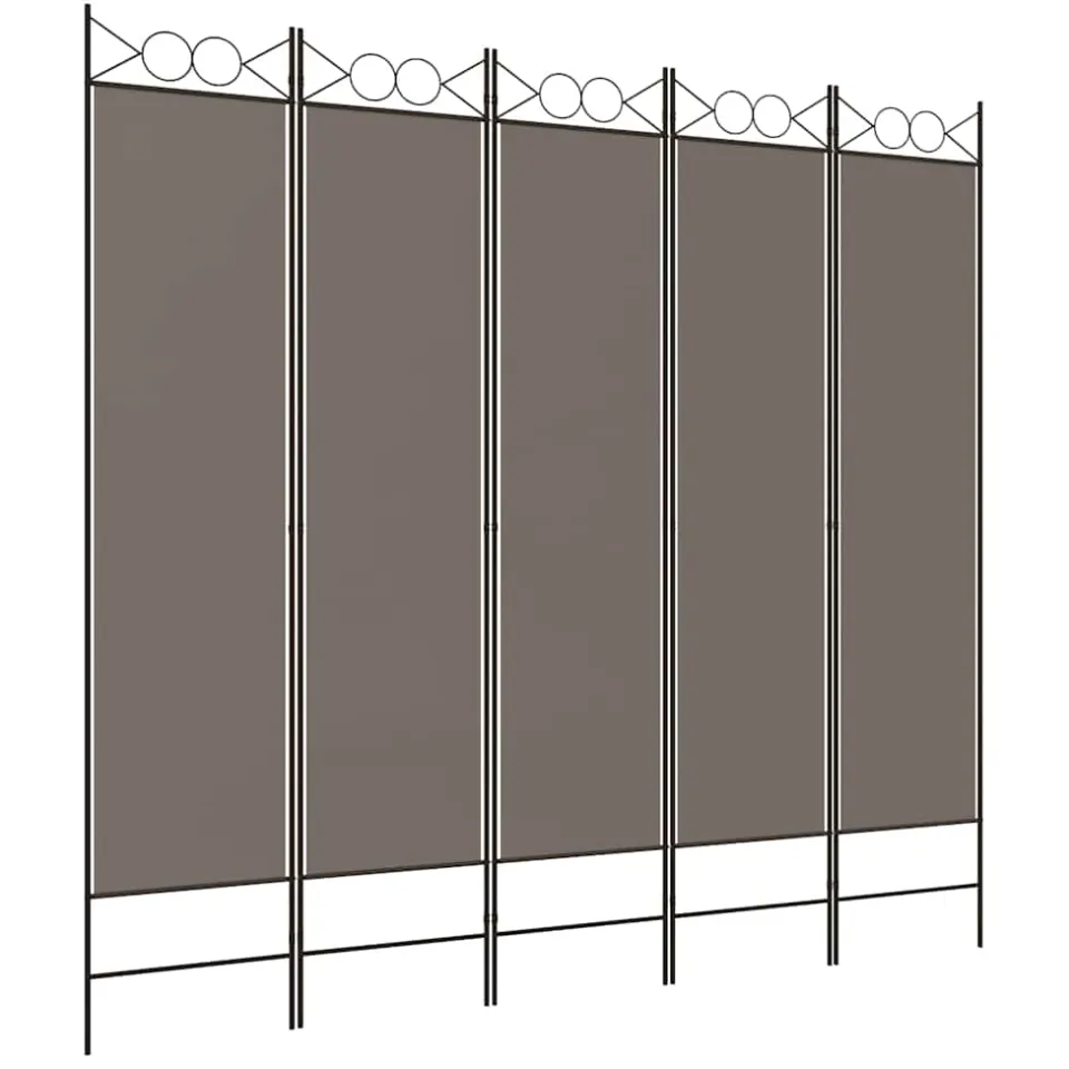 vidaXL Kamerscherm met 5 panelen 200x200 cm stof antracietkleurig, foto 4