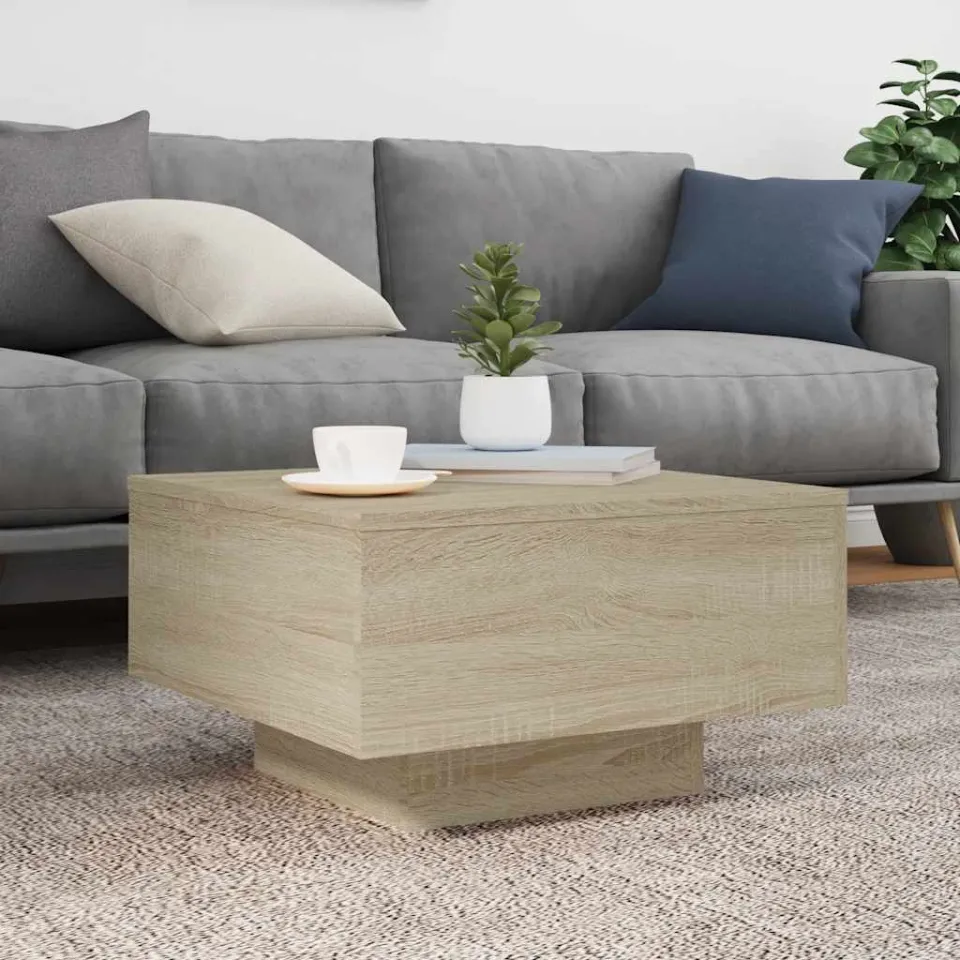 vidaXL Salontafel 55x55x31 cm bewerkt hout sonoma eikenkleurig, foto 3