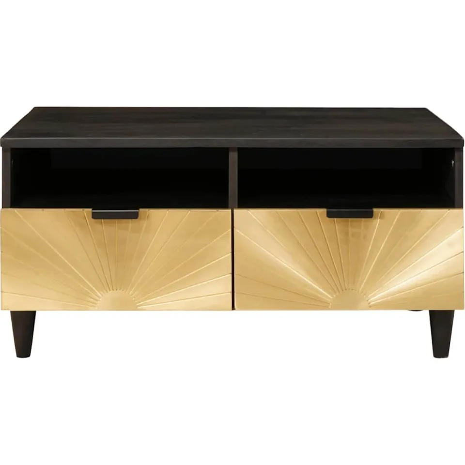 vidaXL Salontafel Zwart en Goud 40 x 33 x 46 cm Bewerkt hout, foto 3