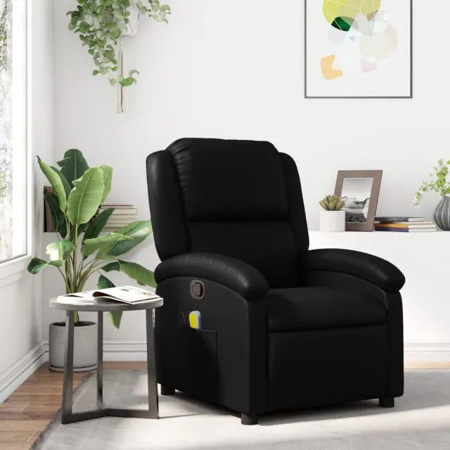 vidaXL Massagestoel - van - zwart - kunstleer