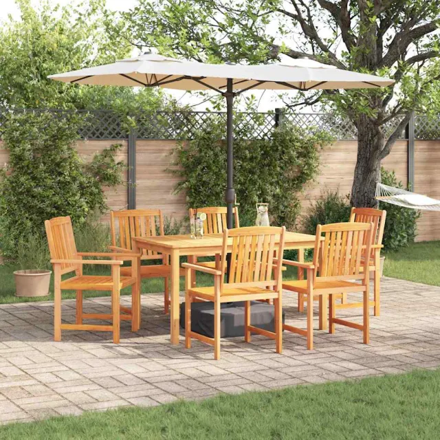 vidaXL Tuin eettafelset 7 st Bruin Massief Acaciahout