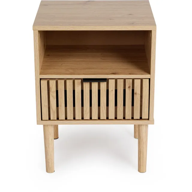 Lifa-Living Lifa Living Nachtkastje met latjes - Licht Eiken - 40x35x55 cm
