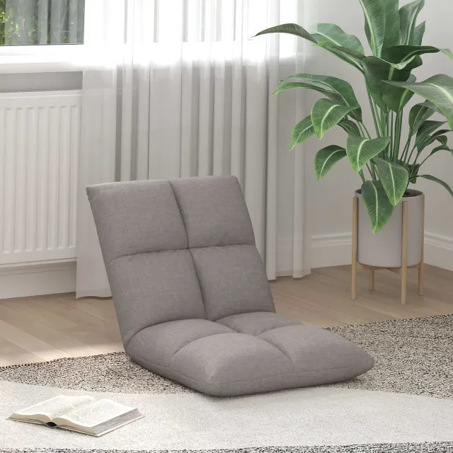 vidaXL Verstelbare vlo stoelen Taupe Stof, foto 2