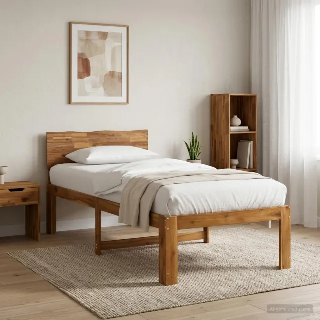 vidaXL Eenpersoonsbed met hoofdbord ROSTOCK Naturel 80 x 200 cm