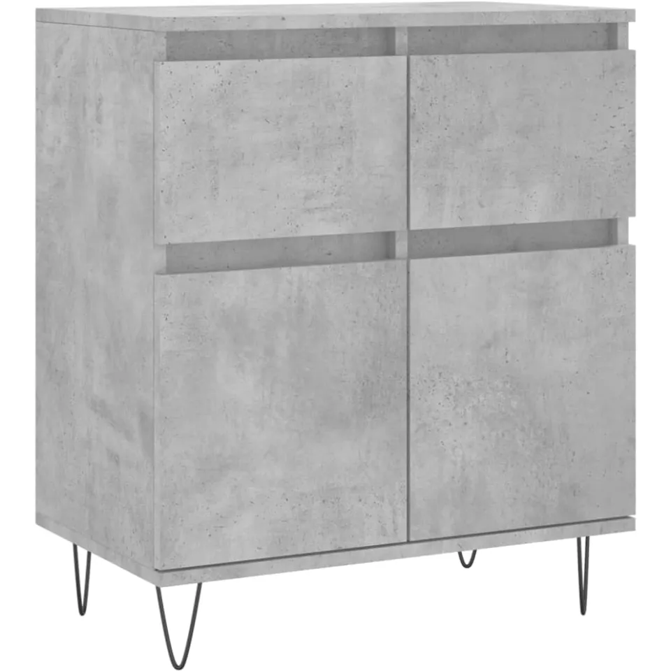 vidaXL Dressoir 60x35x70 cm bewerkt hout betongrijs grijs, foto 3