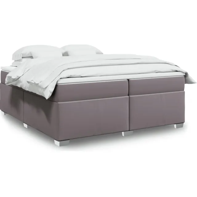 vidaXL Boxspring met matras kunstleer grijs 200x200 cm