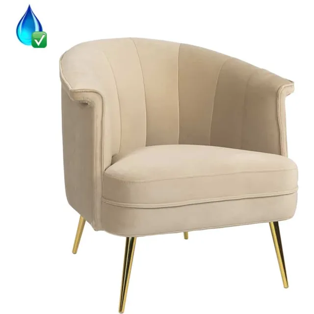 NordXL Fauteuil Amy beige velvet