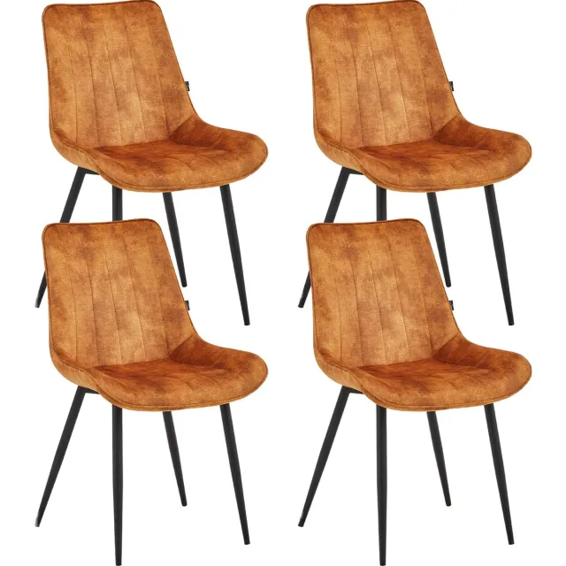 Colenis Verta Eetkamerstoel - Set Van 4 - Honey - Adoré Velvet - Industrieel