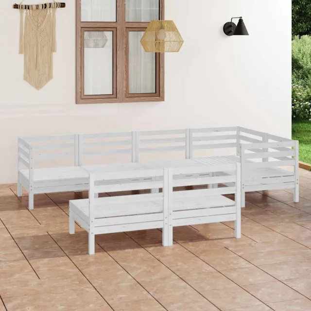 vidaXL 7-delige Loungeset massief grenenhout wit, foto 2