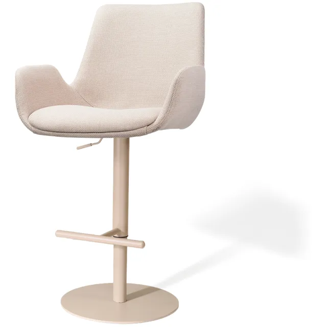 Nolon Niva-Eef draaibare tulp barkruk beige - verstelbaar - beige onderstel