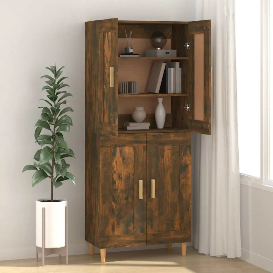 vidaXL Dressoir 69,5x34x90 cm bewerkt hout gerookt eikenkleurig, foto 3