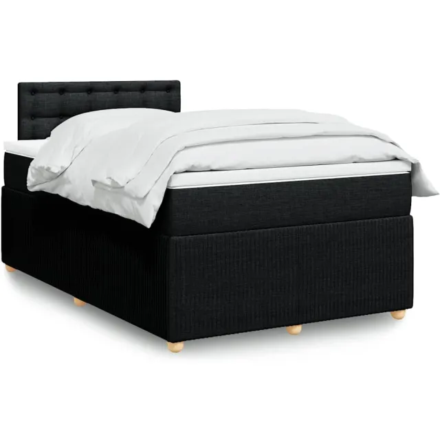 vidaXL Boxspring met matras stof zwart 120x190 cm