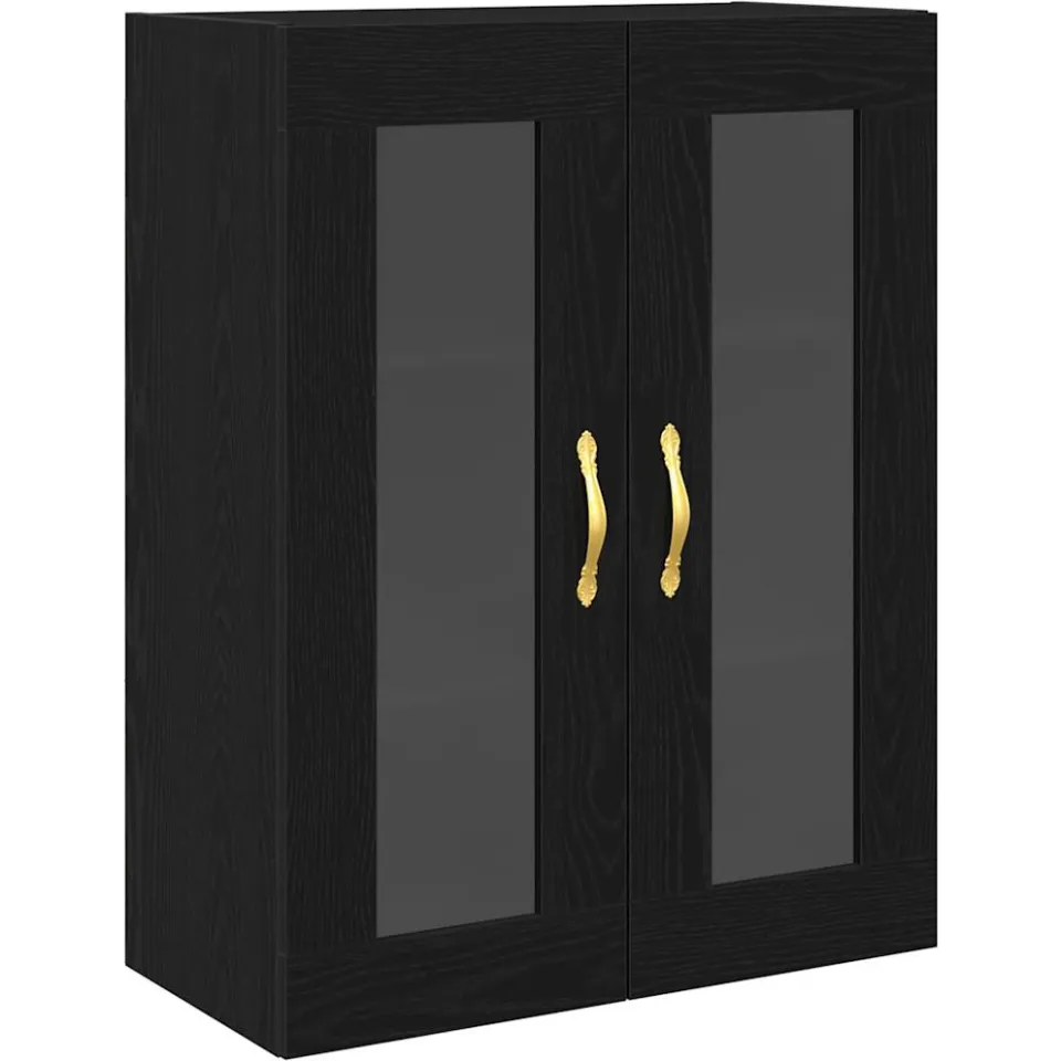vidaXL Wandkast Zwart Eiken 69,5 x 34 x 90 cm Bewerkt hout, foto 3