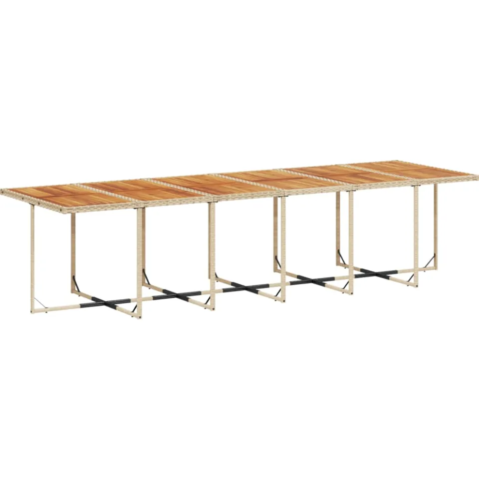vidaXL 17-delige Tuinset met kussens poly rattan beige