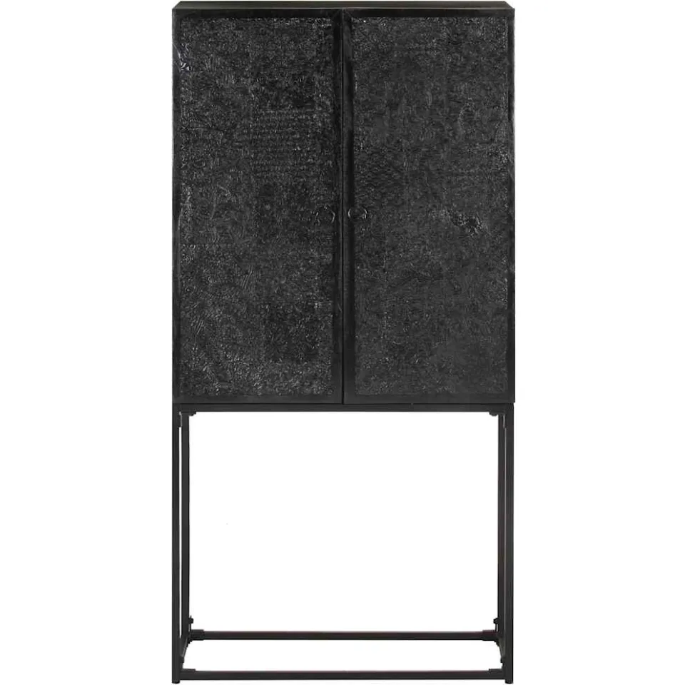 vidaXL Dressoir 60x30x120 cm massief acacia- en mangohout zwart, foto 3
