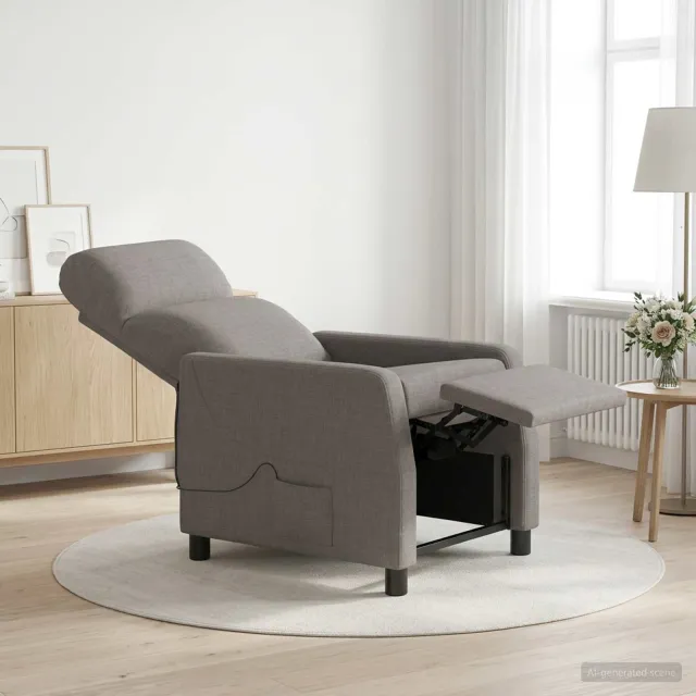 vidaXL Massage Recliner Taupe Stof