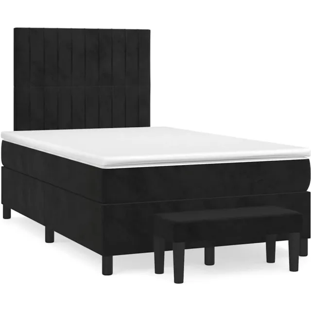 vidaXL Boxspring met matras fluweel zwart 120x190 cm