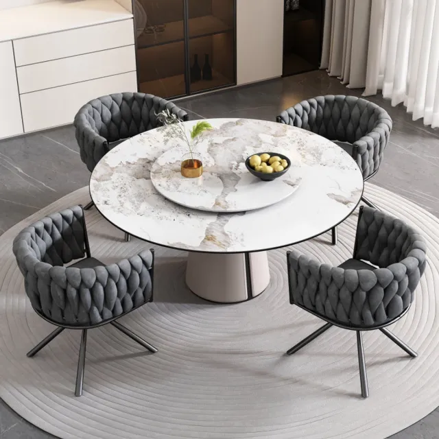 红鲱鱼 HOMEFISH Draaifauteuil – Fauteuil – Lounge Stoel – Zithoek Stoel – Bureau Stoel – Velvet Bekleding – Metalen Onderstel – 360° Draaibaar – Max. 150 kg Belastbaar - Grijs