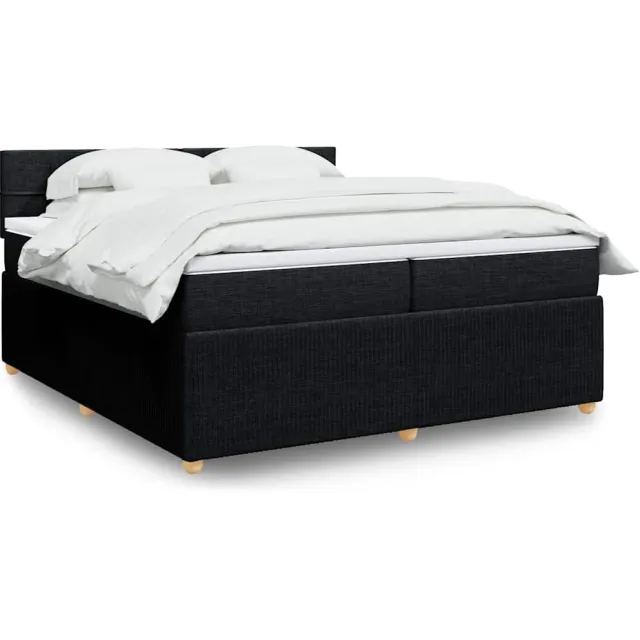 vidaXL Boxspring met matras stof zwart 200x200 cm