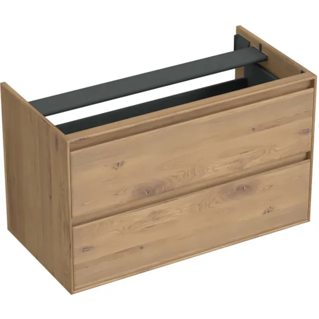 Forzalaqua Onderkast Forzalaqua Reno 100x51x60 Cm 2 Lades Softclose Eiken Oyster