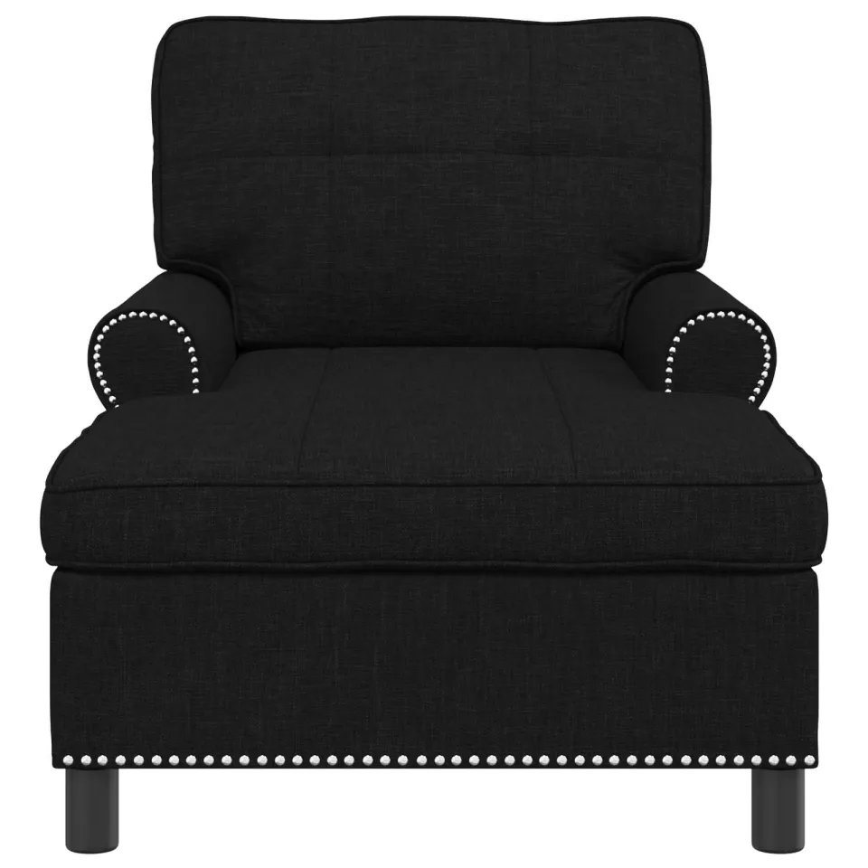 vidaXL Chaise Lounge Zwart Stof 91 x 157 x 91 cm, foto 4