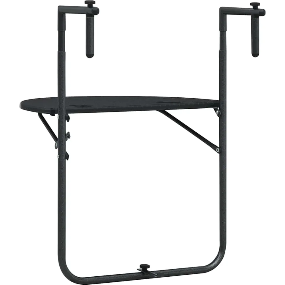 vidaXL Balkontafel hangend 60x64x83,5 cm rattan-look kunststof zwart, foto 3
