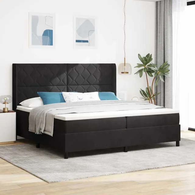 vidaXL Boxspringbed met hoofdeinde Zwart 200 x 200 cm Fluweel