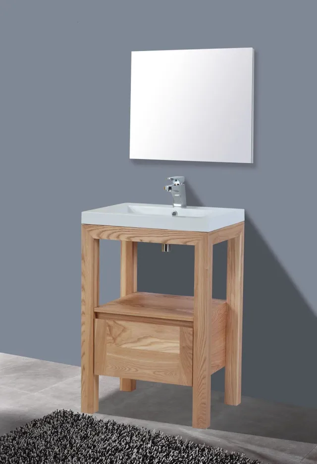 Sanilux Badkamermeubelset Sanilux Trend Robusta 60x47x85 cm 1 Kraangat Massief Eikenhout Massief hout