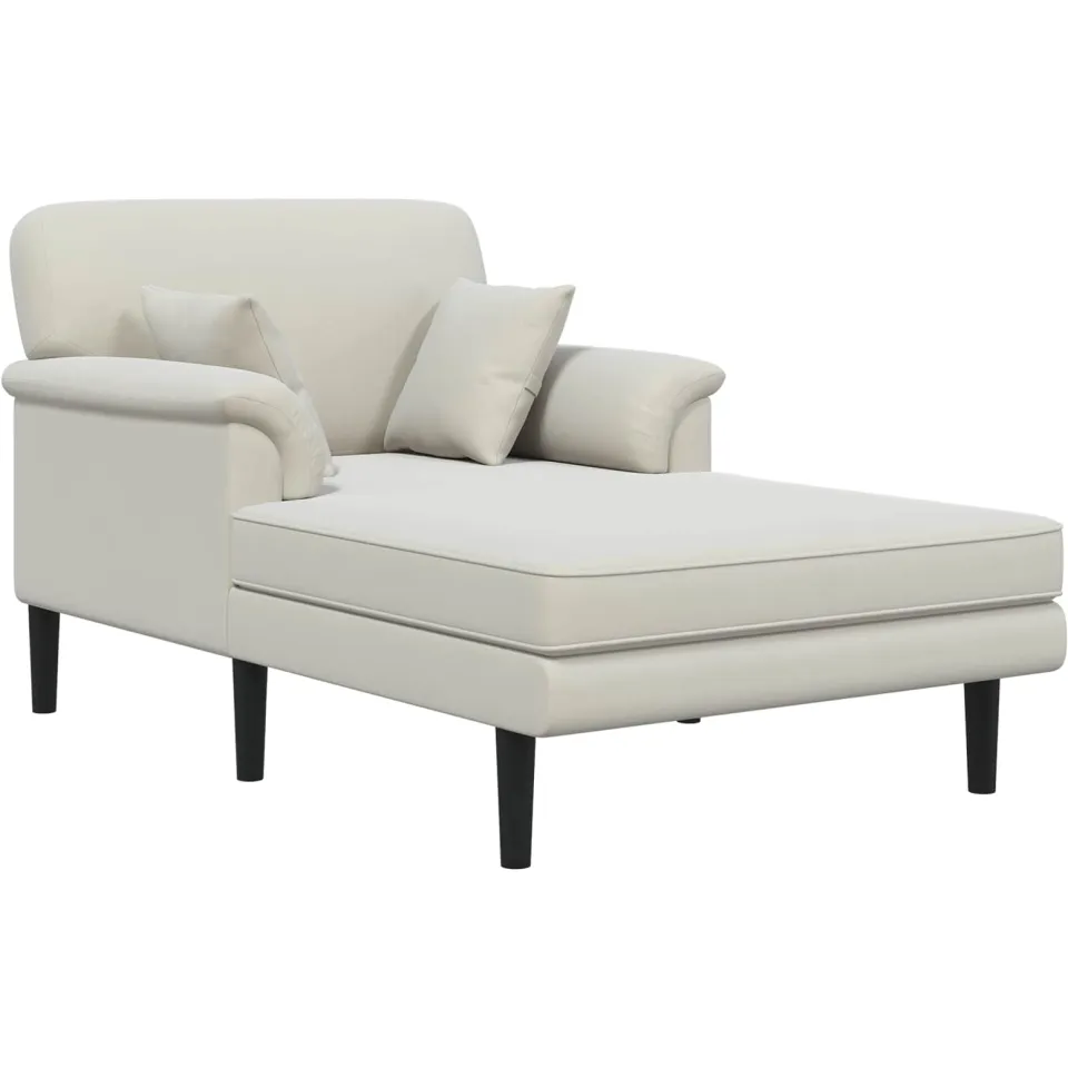 vidaXL Chaise longue Crèmekleurig fluweel