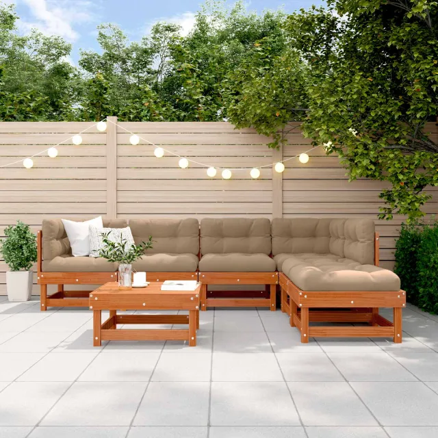 vidaXL Tuin loungeset 7 st Wasbruin Massief grenenhout bruin, foto 2
