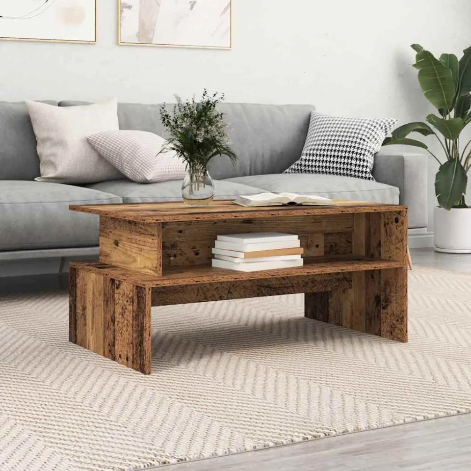 vidaXL Salontafel Oudhout 90 x 55 x 42,5 cm Bewerkt hout bruin, foto 4