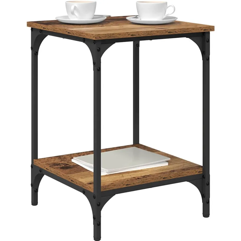 vidaXL Salontafel Oud Hout 40 x 40 x 55 cm Bewerkt hout Bruin