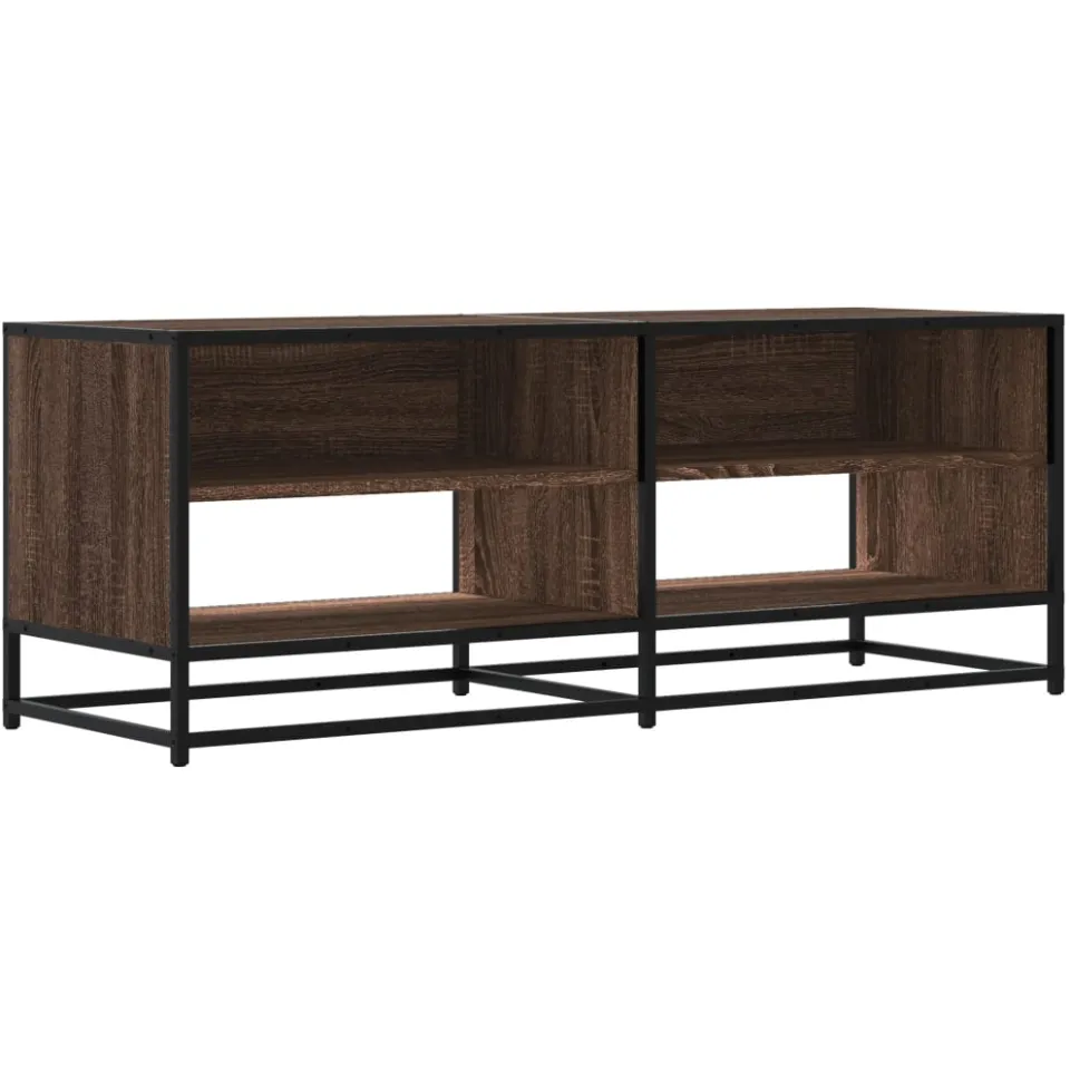 vidaXL Tv-meubel 120,5x40x46 cm bewerkt hout metaal bruin eikenkleur, foto 3