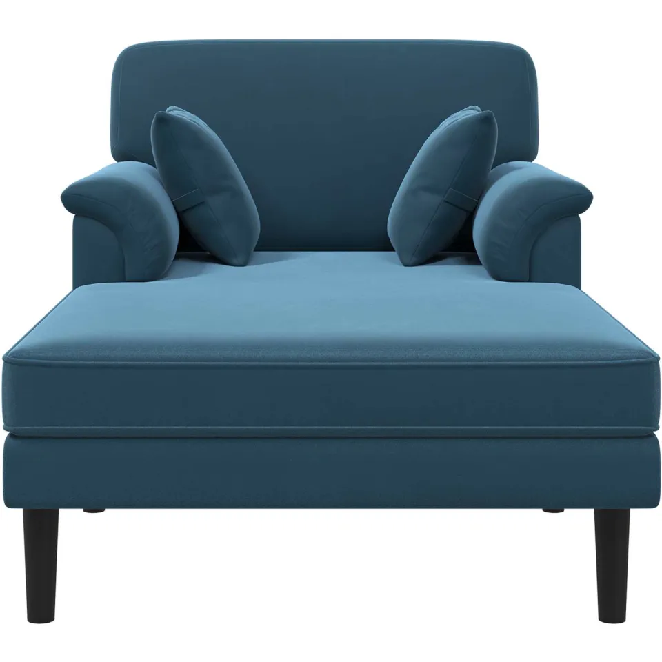 vidaXL Chaise longue Blauw fluweel
