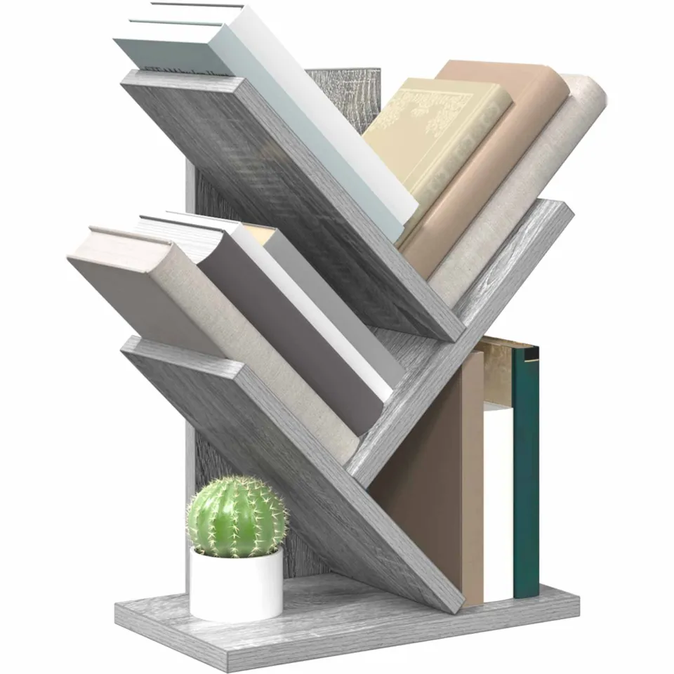 vidaXL Boomvormige boekenplank met 3 planken 30 x 18 x 40 cm grijs, foto 2