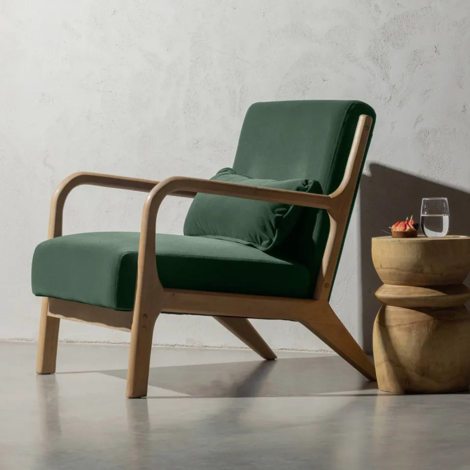 WOOOD Mark Fauteuil - Chenille - Zand - 75x67x82, foto 3