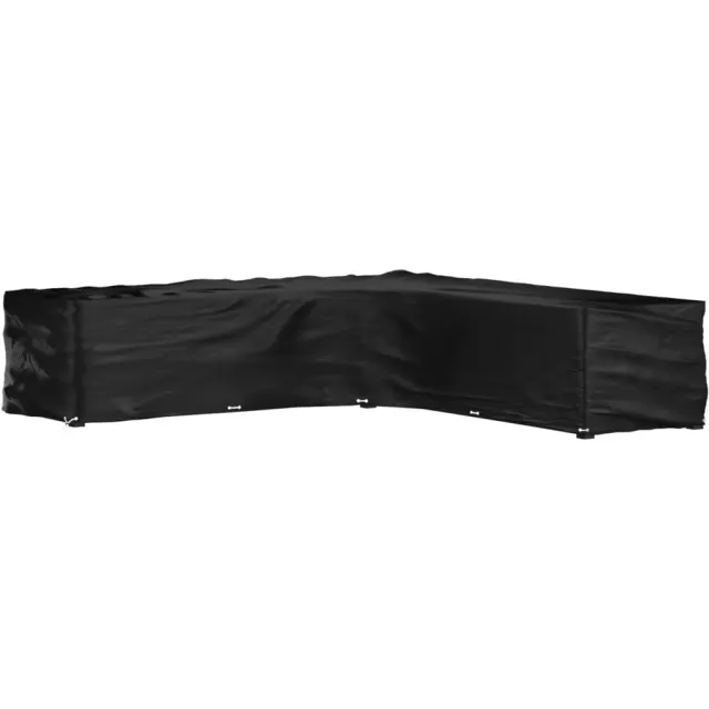 vidaXL Tuinmeubelhoezen met 20 oogjes L-vormig 300x300x70 cm Zwart