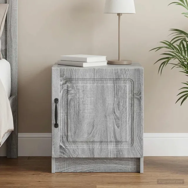 vidaXL Nachtkastje Grijs sonoma 43 x 34,5 x 47 cm Bewerkt hout, foto 2